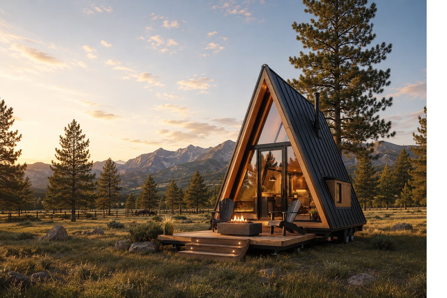 Artist concept of an A-frame vacation home